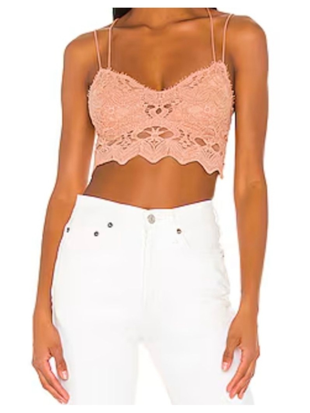 Free People Ilektra Lace Lacey Strappy Mesh Bralette Size M